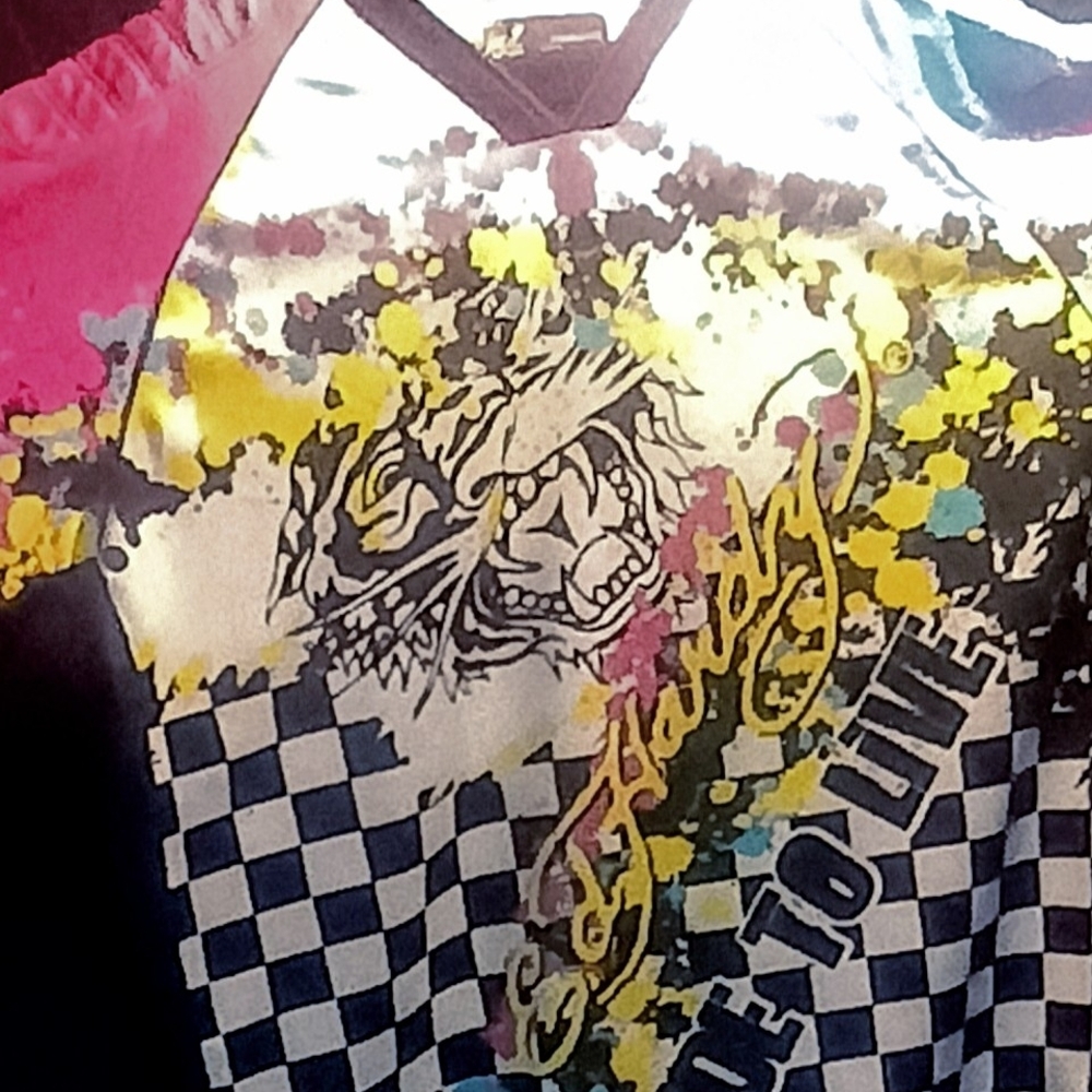 Ed Hardy Kids Jersey with Graphic Design - Pink, Yellow, Black